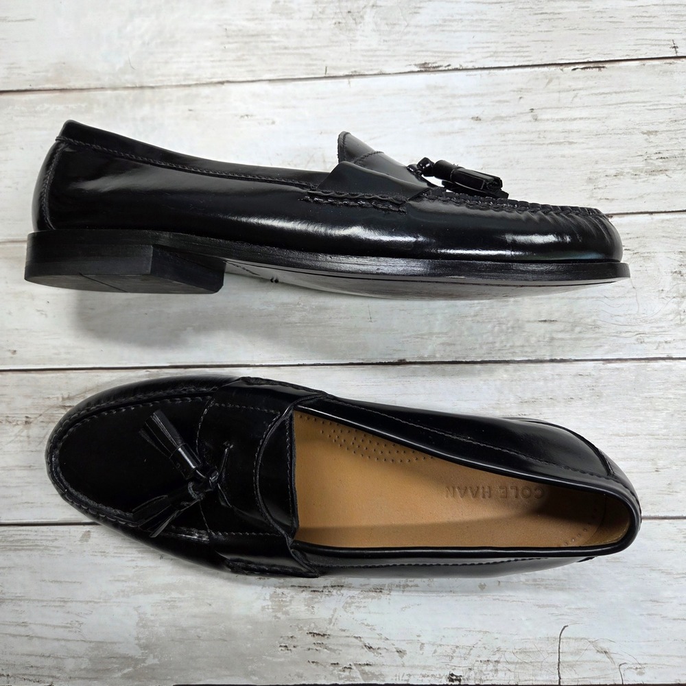 Cole Haan Pinch Tassel Loafer Dress Shoe Men 10D Black Leather 03506